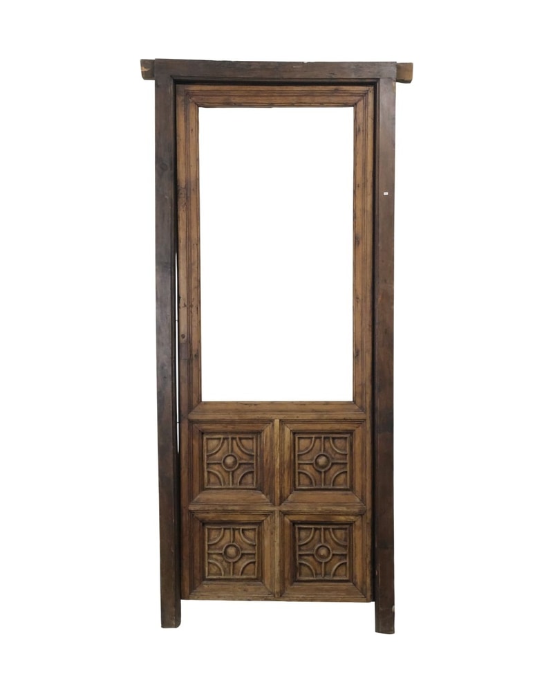 Puerta de nogal con cuarterones, principios del siglo XIX