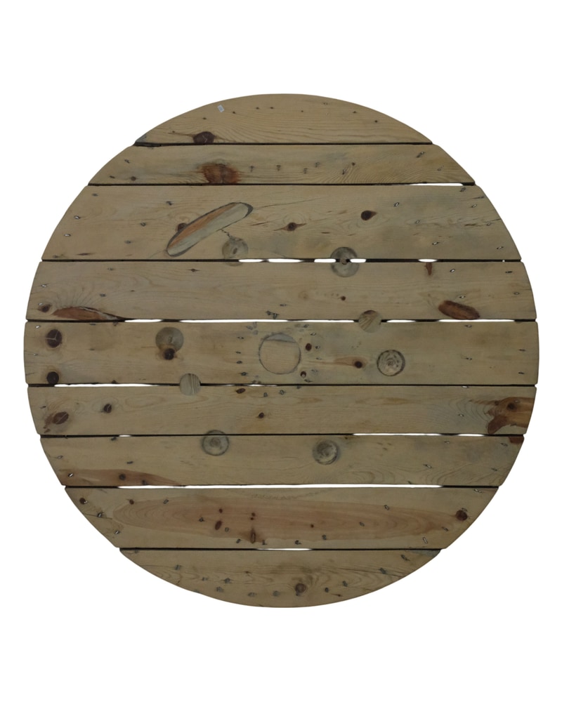 Tapa de Bobina de Luz del Siglo XX en Madera de Pino