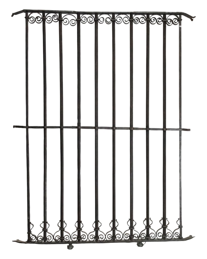 Reja de Hierro del Siglo XIX con Motivos Decorativos