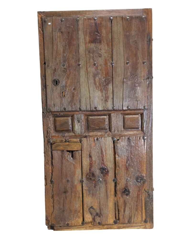 Puerta Rustica de Madera con tres Cuarterones, siglo XIX