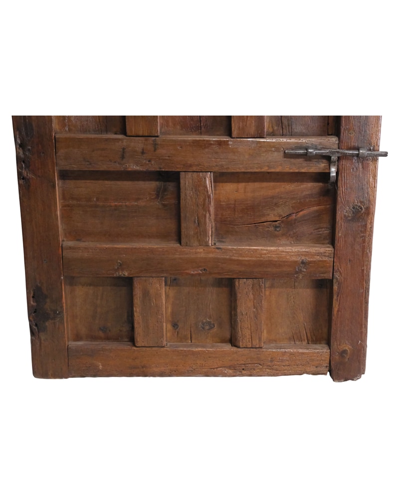 Rustic 17th Century Pine Door with Small Windows - 13/15