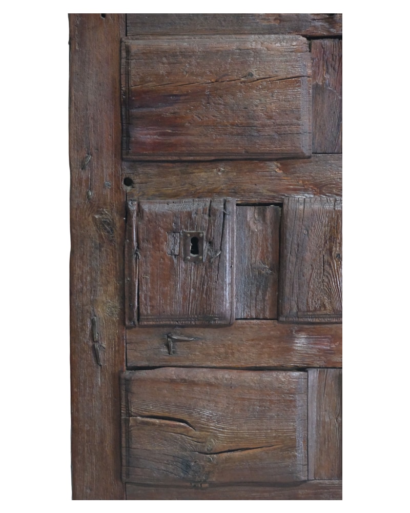 Rustic 17th Century Pine Door with Small Windows - 4/15