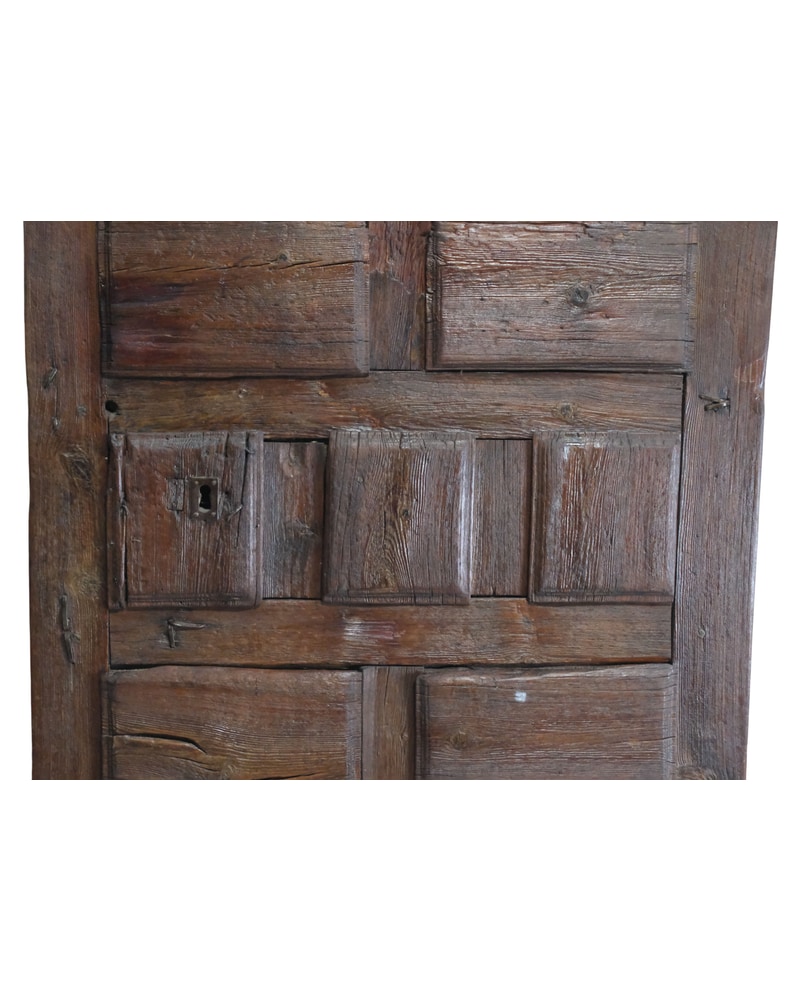 Rustic 17th Century Pine Door with Small Windows - 7/15