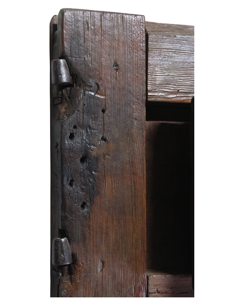Rustic 17th Century Pine Door with Small Windows - 14/15