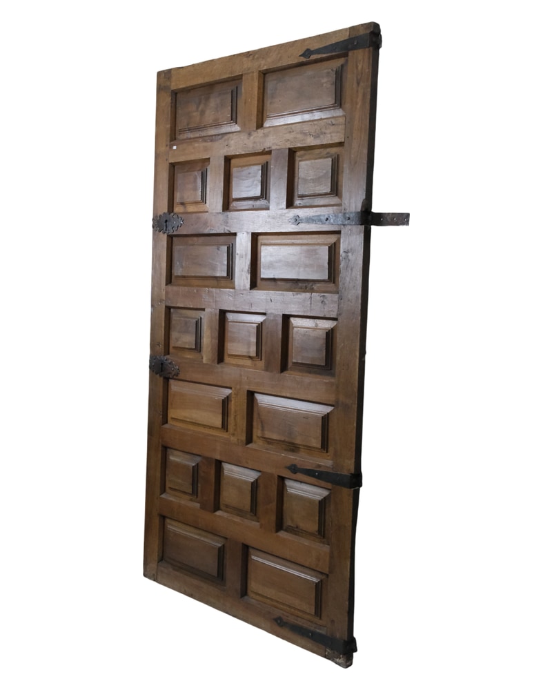 Castilian panel door from the 18th century in walnut - 3/10