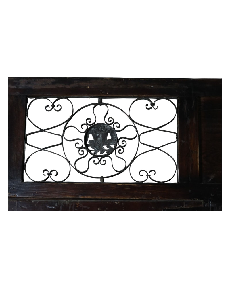 Gate from 1857 in Walnut with Monogram and Wrought Iron - 9/10
