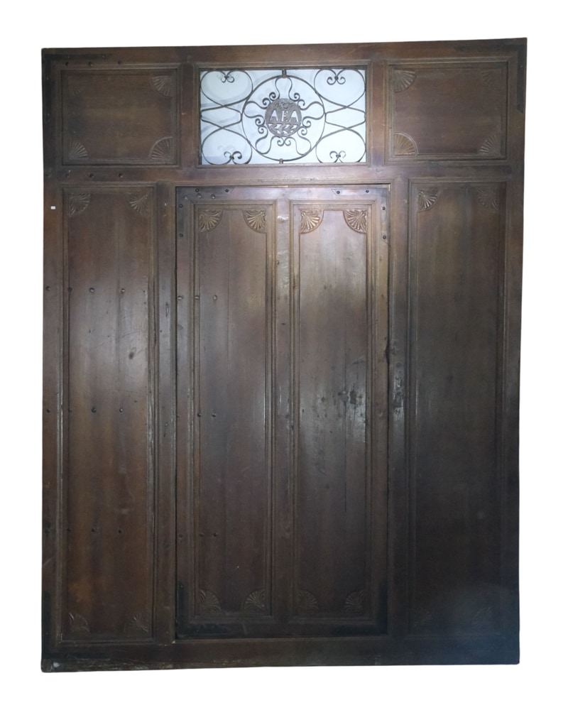 Gate from 1857 in Walnut with Monogram and Wrought Iron - 8/10