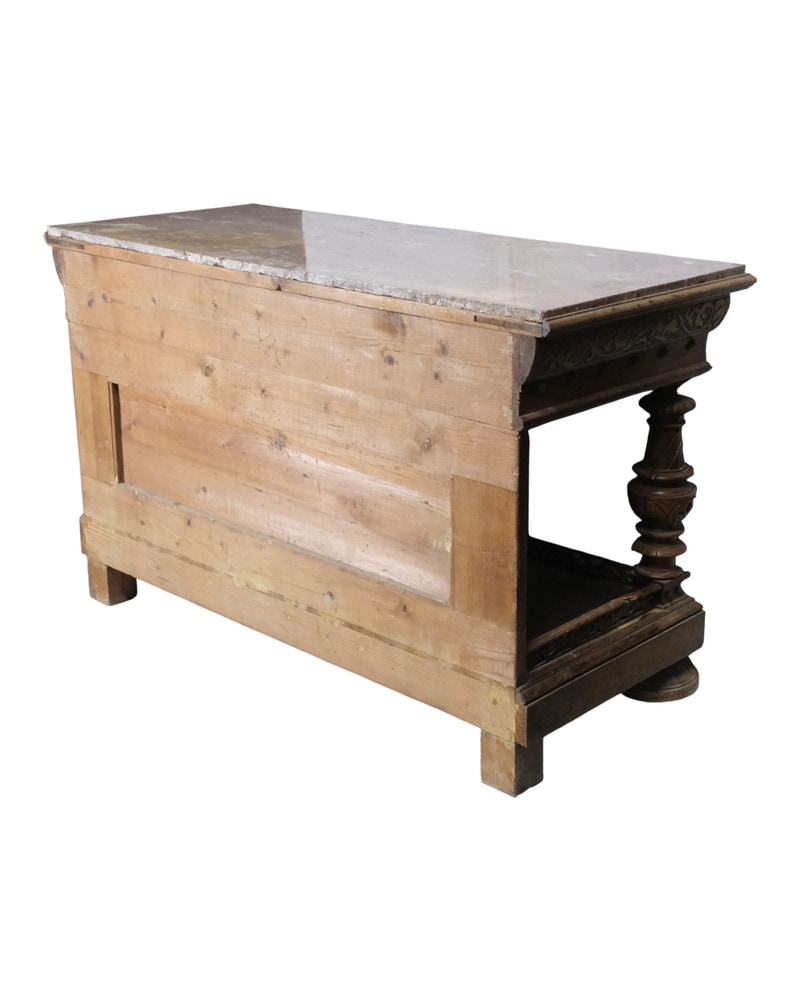 19th Century French Hall Table in Walnut with Floral Carving - 18/18