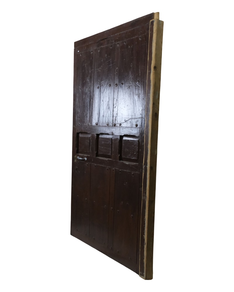 19th or 20th Century Walnut Wood Door with Panels - 2/5