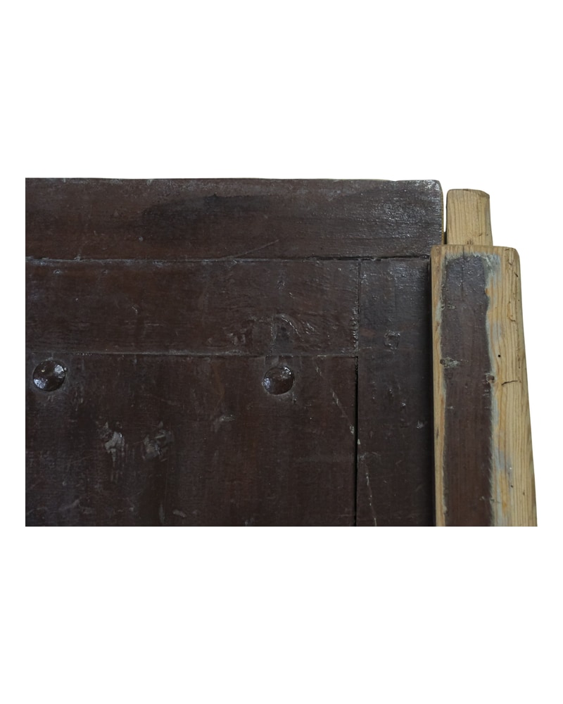 19th or 20th Century Walnut Wood Door with Panels - 5/5