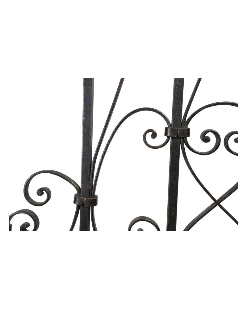 Artistic wrought iron gate from the 19th century with floral decorations - 11/11