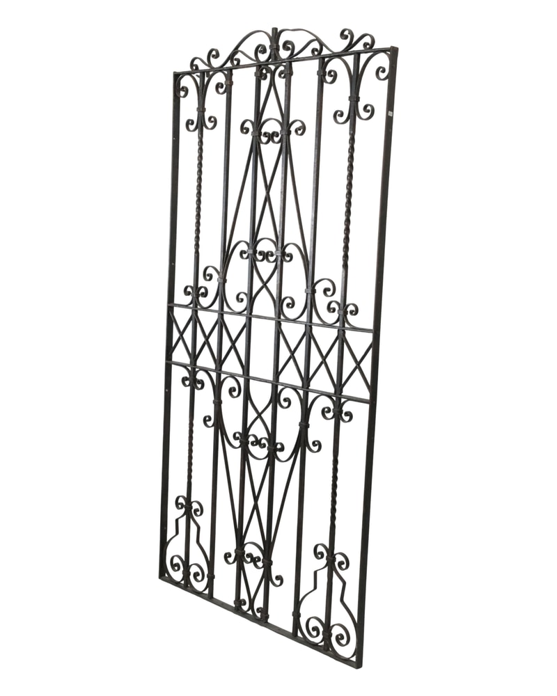 Artistic wrought iron gate from the 19th century with floral decorations - 6/11