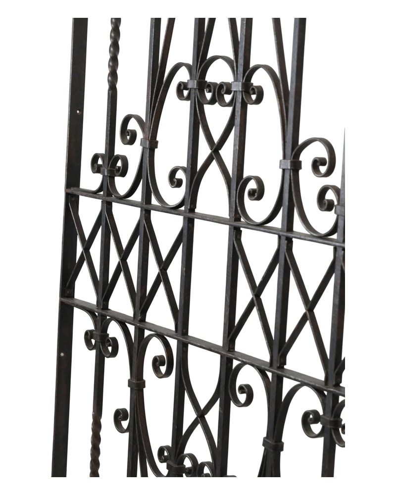 Artistic wrought iron gate from the 19th century with floral decorations - 9/11