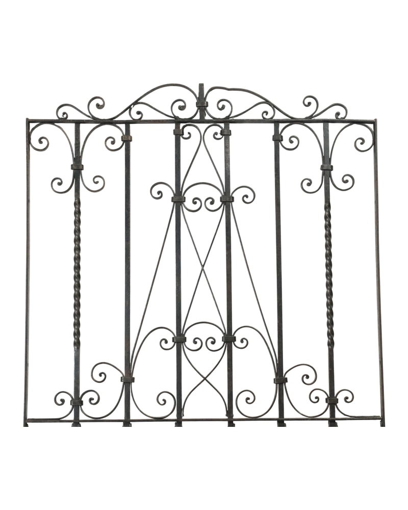 Artistic wrought iron gate from the 19th century with floral decorations - 3/11