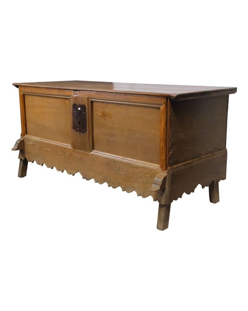 19th Century Pine Chest with Decorative Metals - 2/9