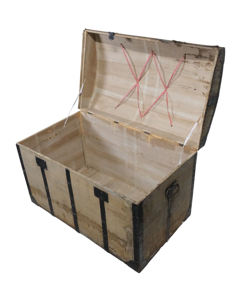 19th Century Black and White Woven Chest - 7/9