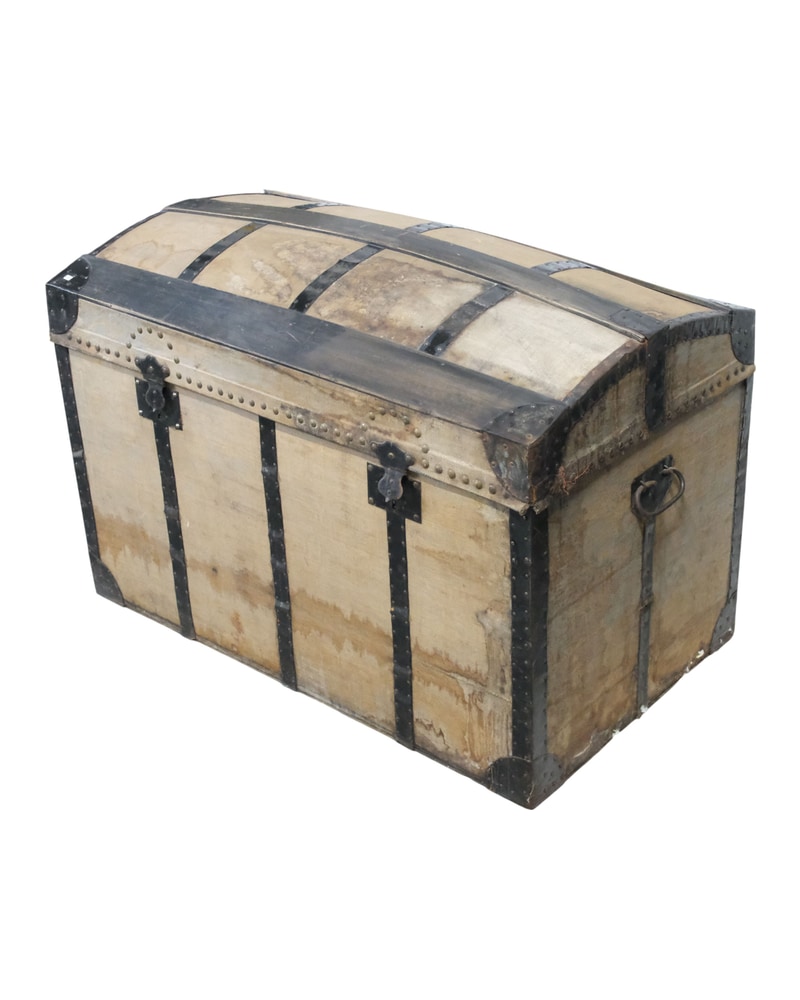 19th Century Black and White Woven Chest - 2/9