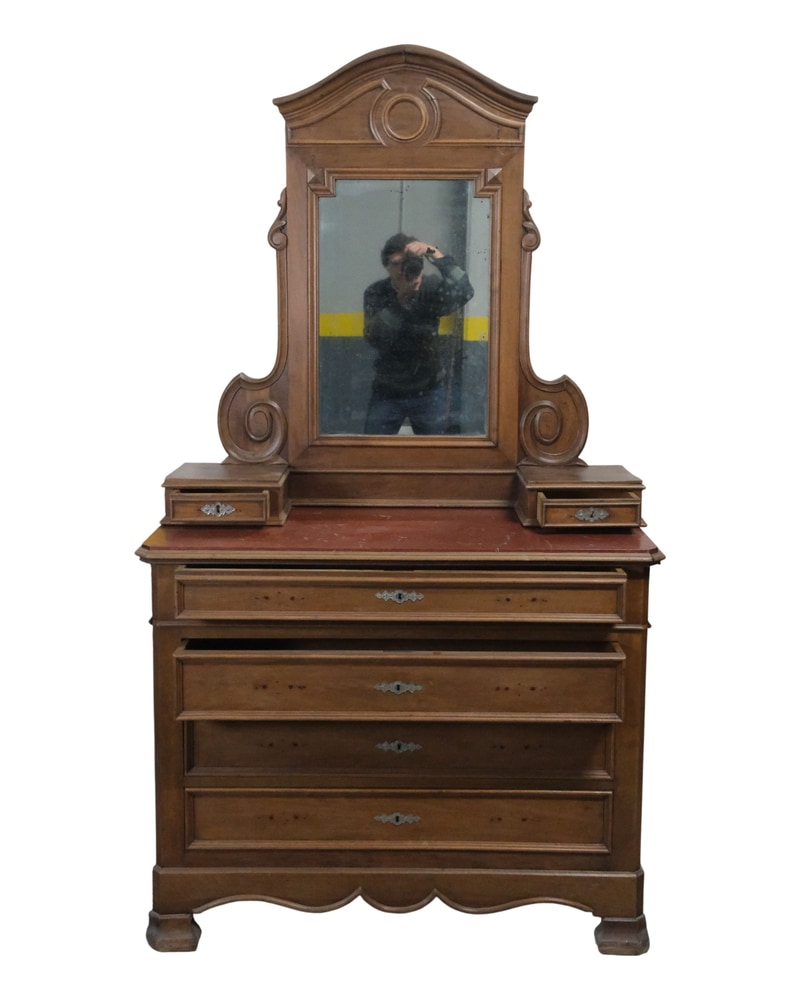 19th Century Chest of Drawers with Mirror and Marble from Madrid - 8/9