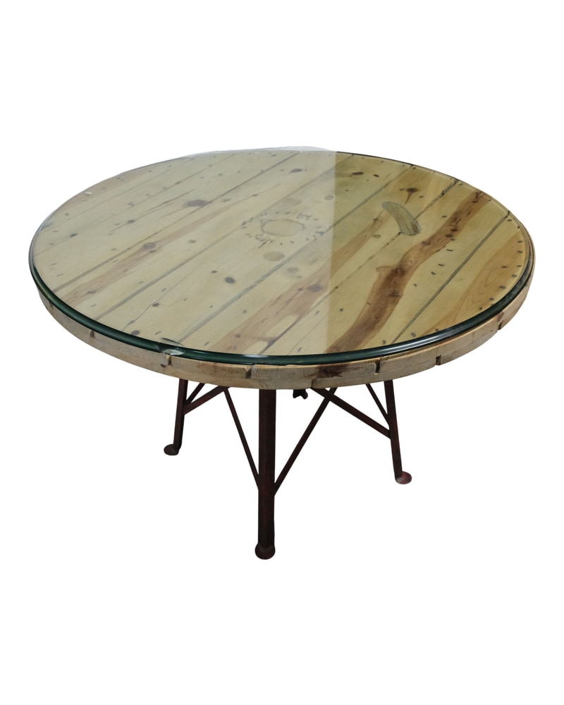 20th Century Glass Table with Iron Leg - 2/9