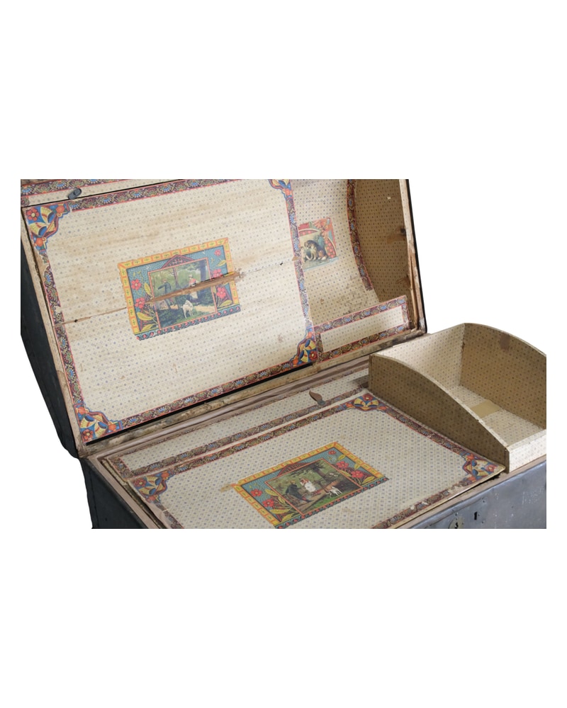 19th Century Travel Trunk with Domed Lid in Madrid - 10/14