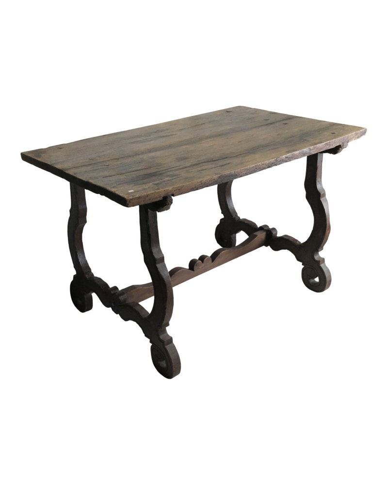 18th Century Walnut Table with Lyre Legs - 2/7