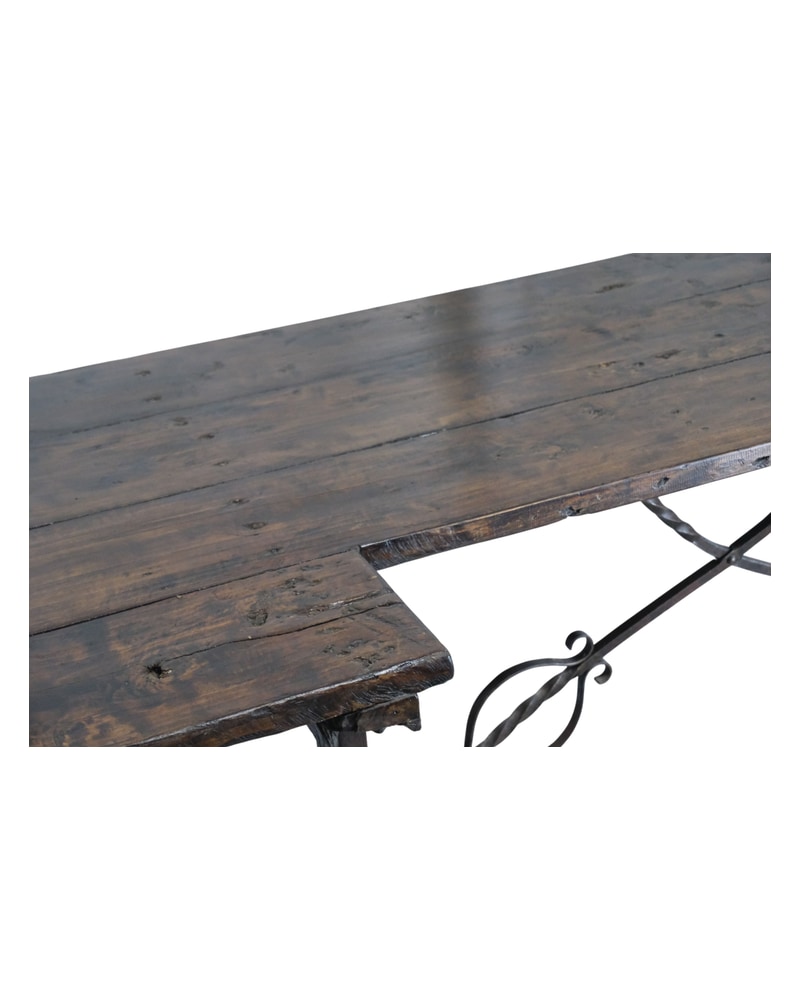18th Century Castilian Desk with Forged Iron Scrolls - 7/7