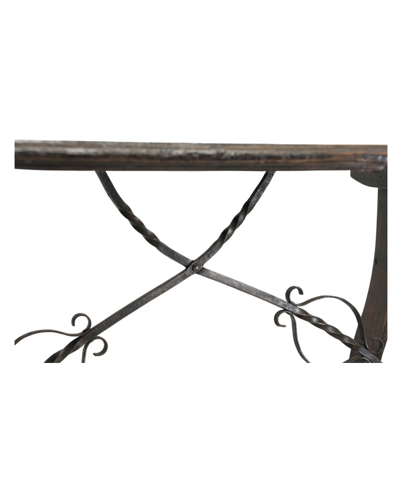 18th Century Castilian Desk with Forged Iron Scrolls - 3/7