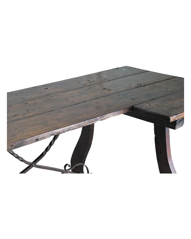 18th Century Castilian Desk with Forged Iron Scrolls - 6/7