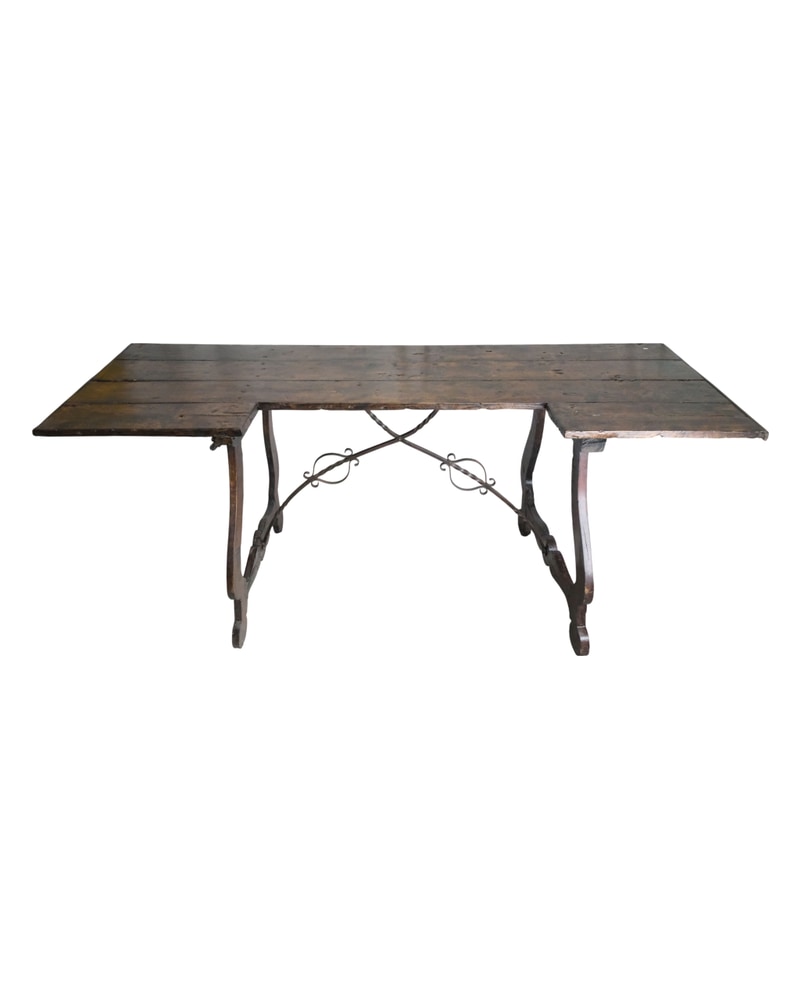 18th Century Castilian Desk with Forged Iron Scrolls - 5/7