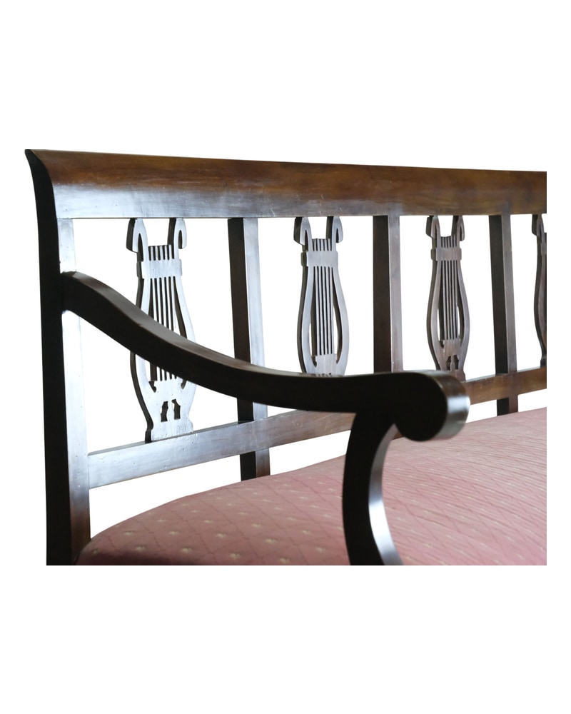 Neoclassical Bench from the 20th Century with Lattice Backrest - 4/7