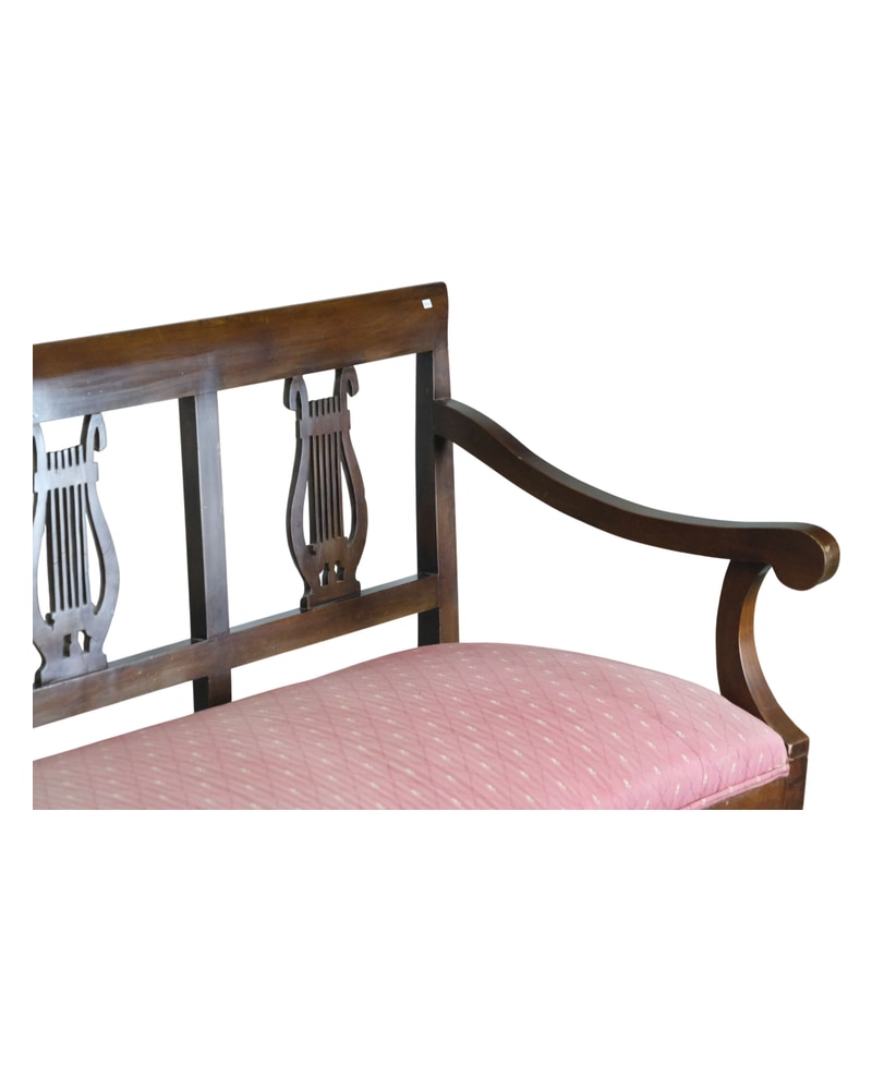 Neoclassical Bench from the 20th Century with Lattice Backrest - 3/7