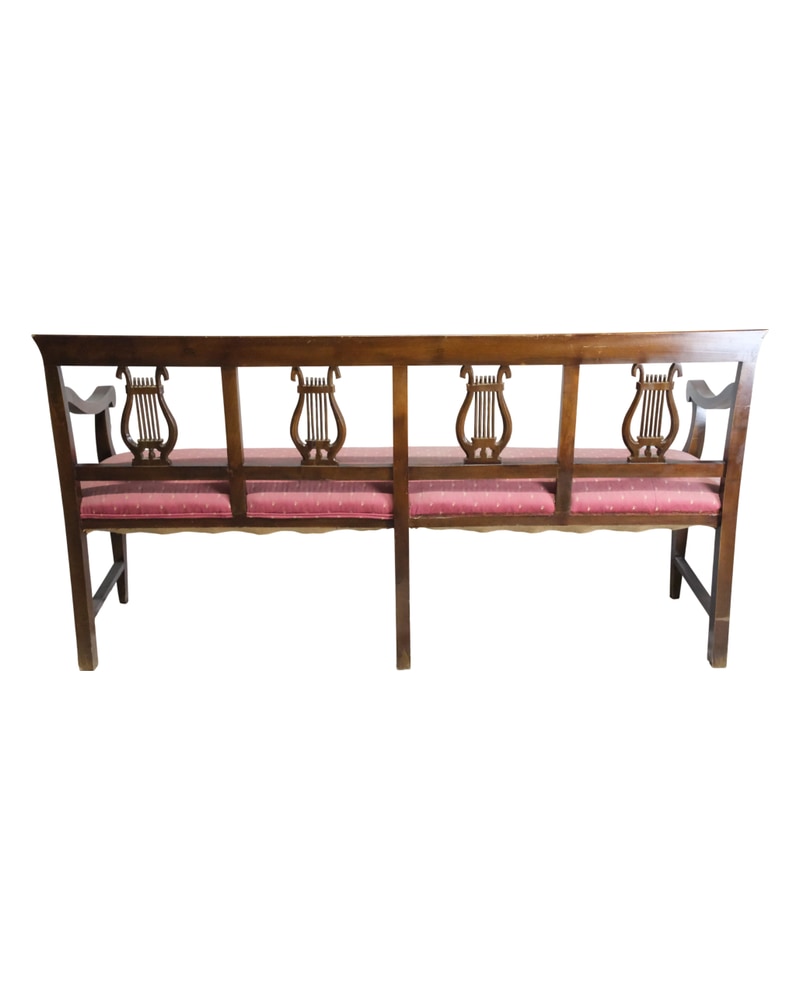 Neoclassical Bench from the 20th Century with Lattice Backrest - 6/7