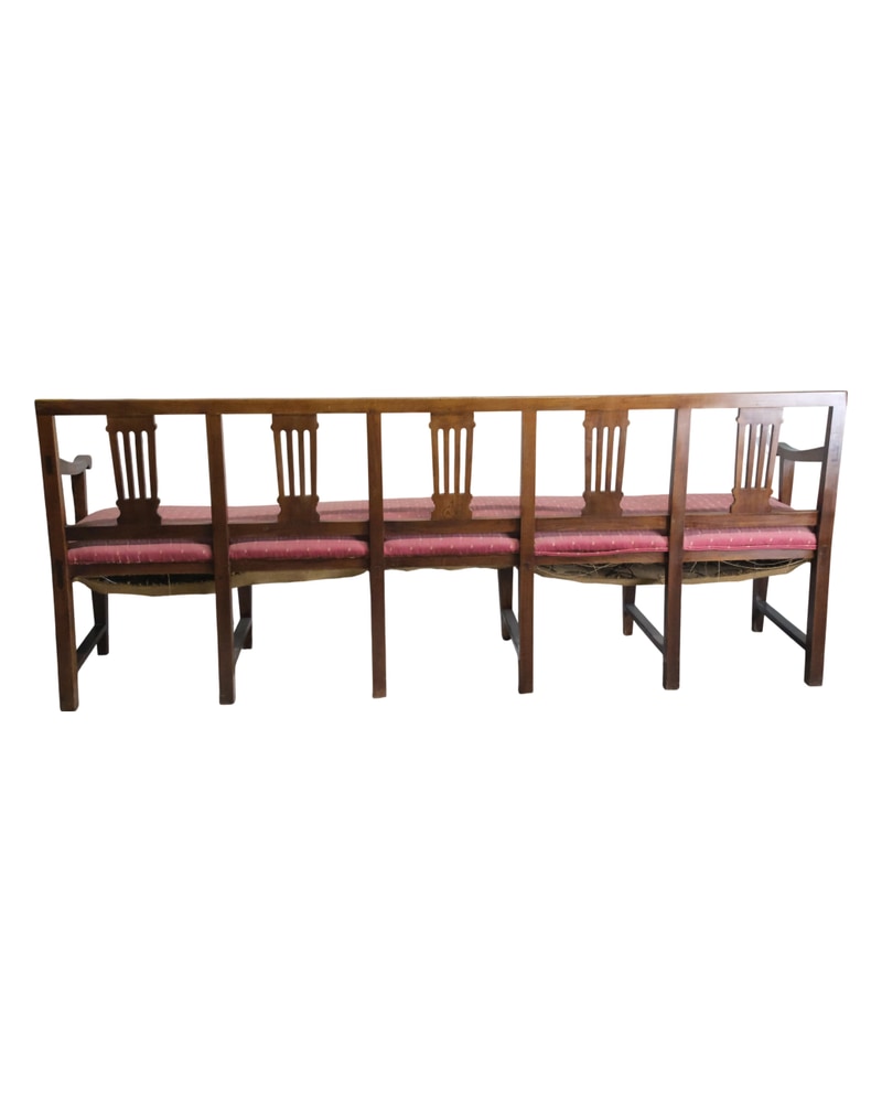 20th Century Neoclassical Bench with Preserved Fabric - 5/6