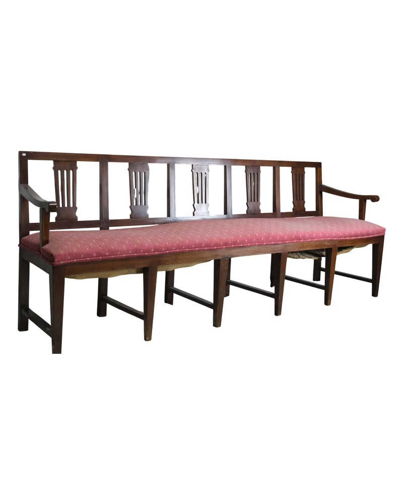 20th Century Neoclassical Bench with Preserved Fabric - 2/6