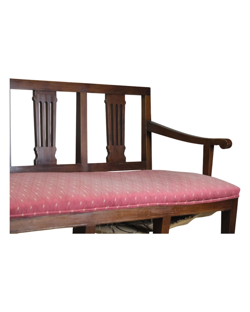 20th Century Neoclassical Bench with Preserved Fabric - 3/6