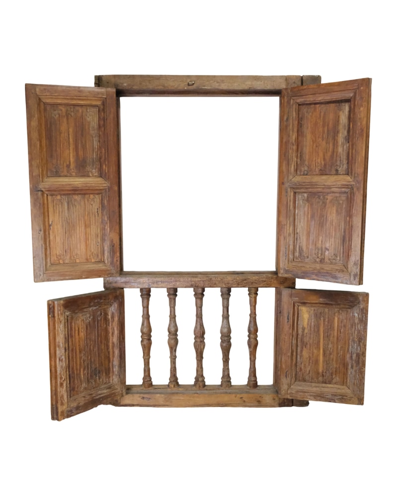 17th Century Pine Balconade with Balustrade - 6/15