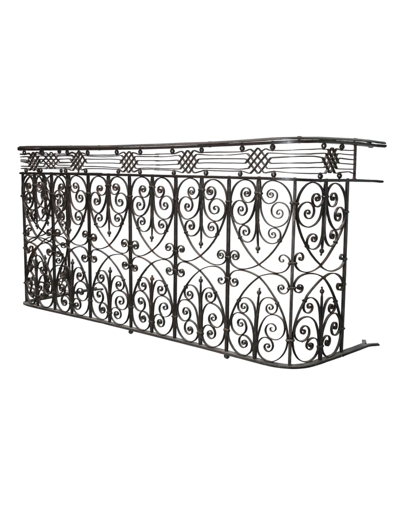 19th Century Wrought Iron Modernist Balcony - 3/19