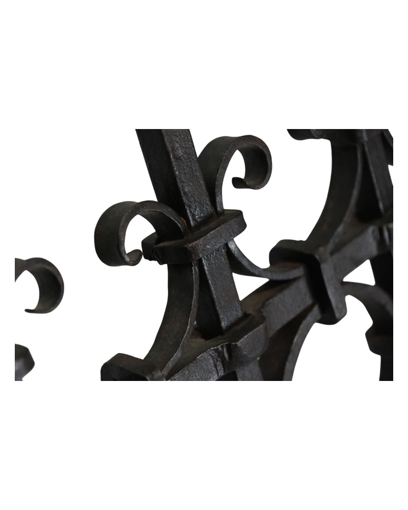 19th Century Cast Iron Grille with Symmetrical Motifs - 7/8