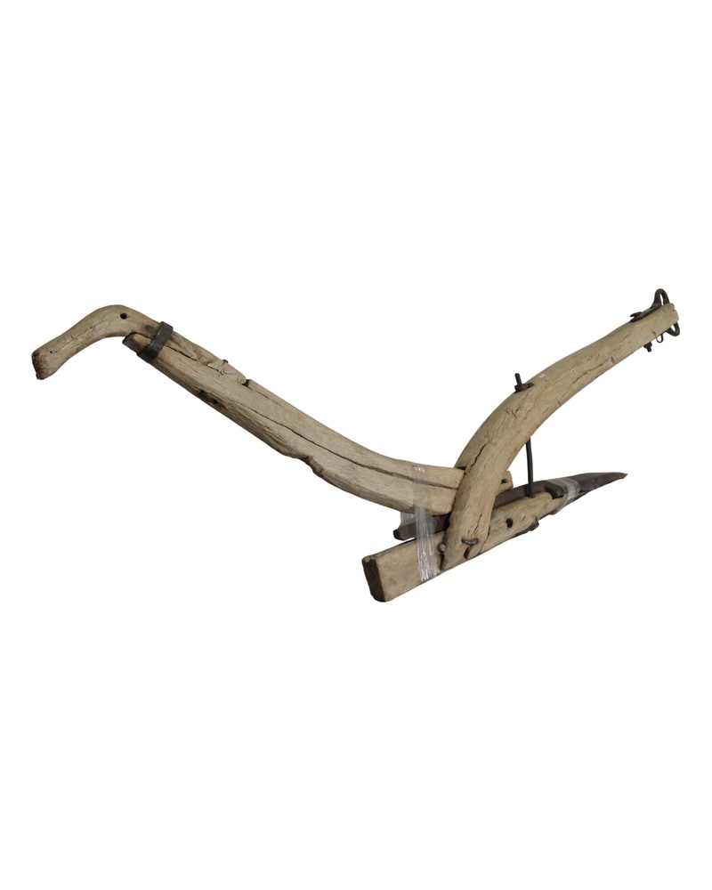 Rustic Wooden Plow from the 20th Century of Guadalajara - 6/8