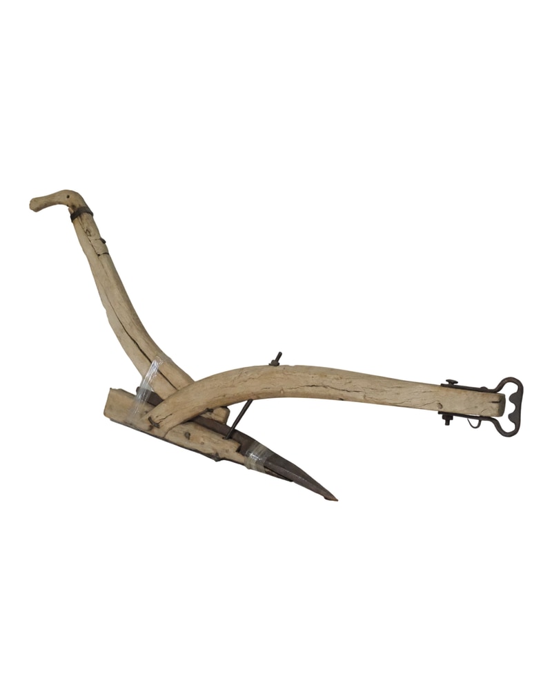 Rustic Wooden Plow from the 20th Century of Guadalajara - 7/8
