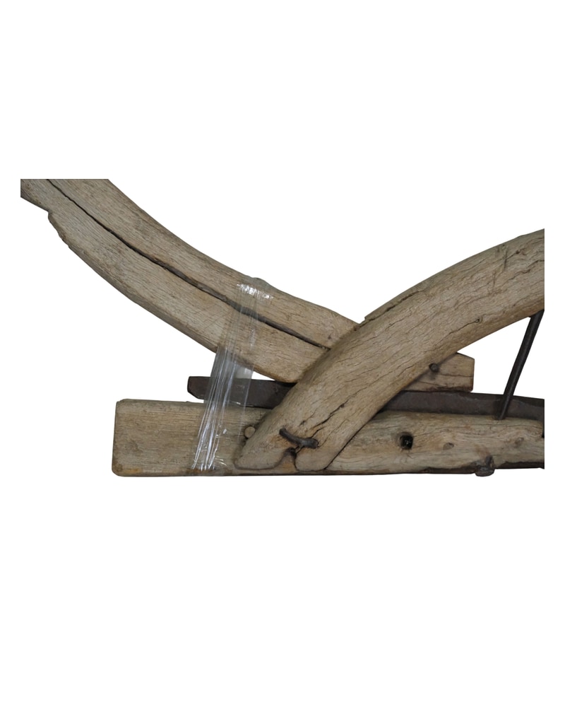 Rustic Wooden Plow from the 20th Century of Guadalajara - 3/8