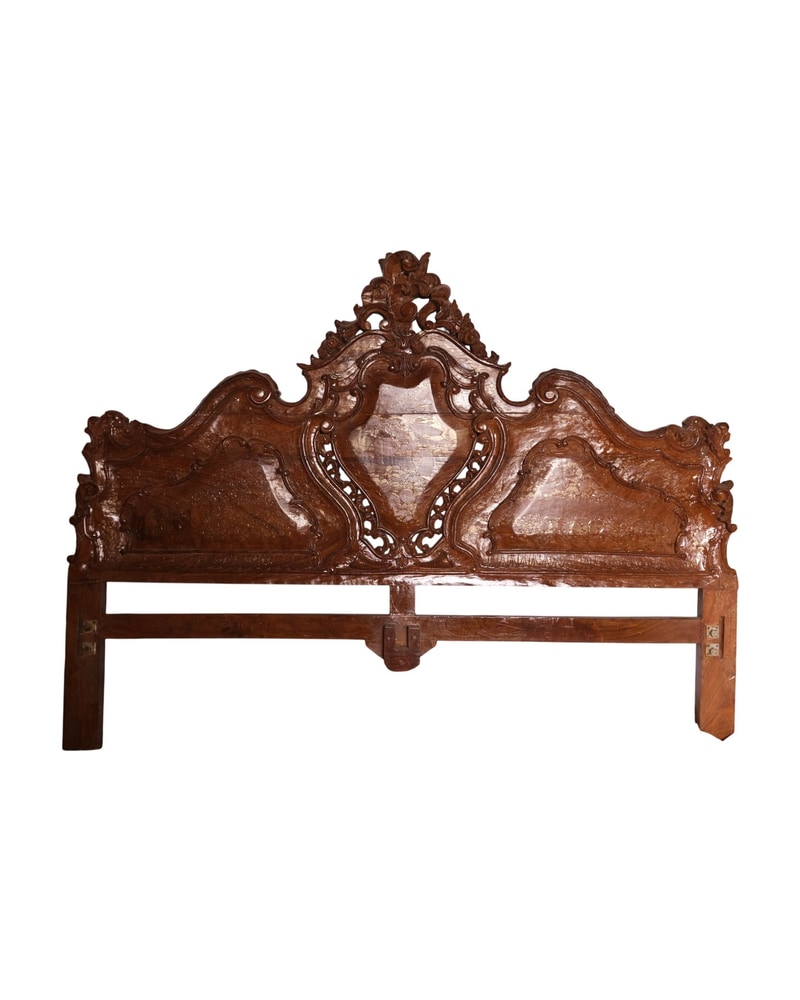 Cabecero de Cama del Siglo XX en Madera Maciza Neo-barroco