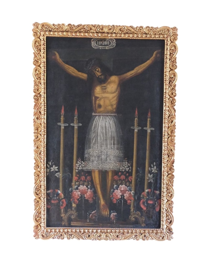 Pintura del Siglo XVII del Cristo de las Lágrimas, Escuela Cuzqueña