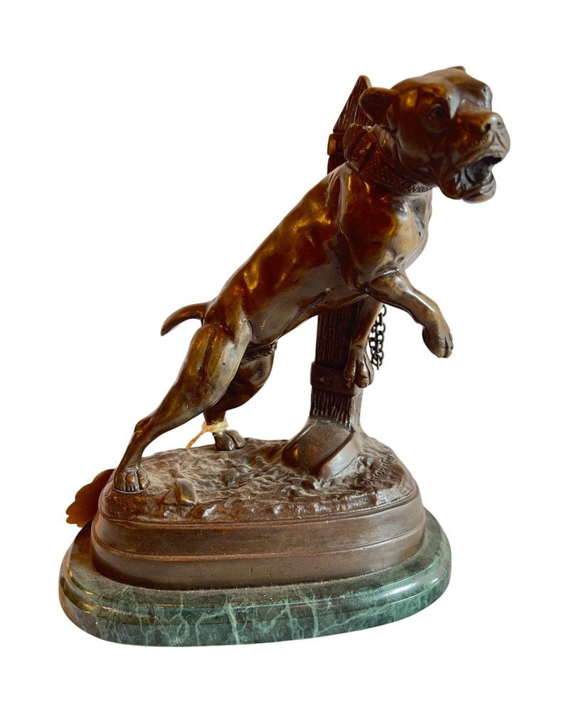 Estatua de Perro del Siglo XX en Bronce P.Courtier