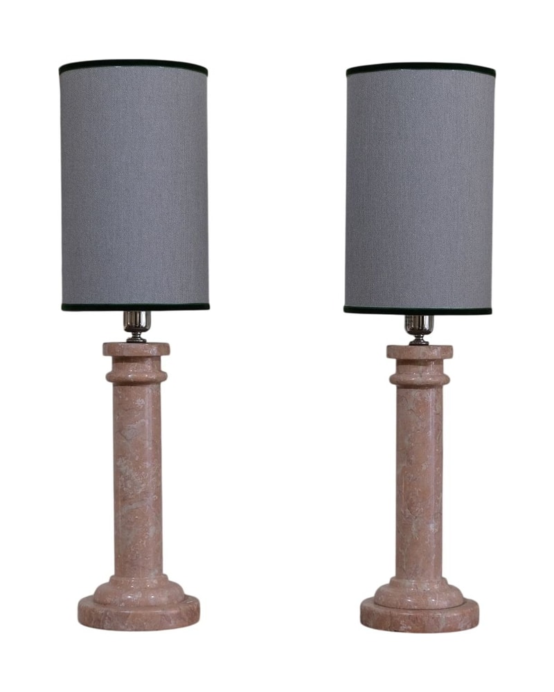 20th Century Pink Marble Table Lamps