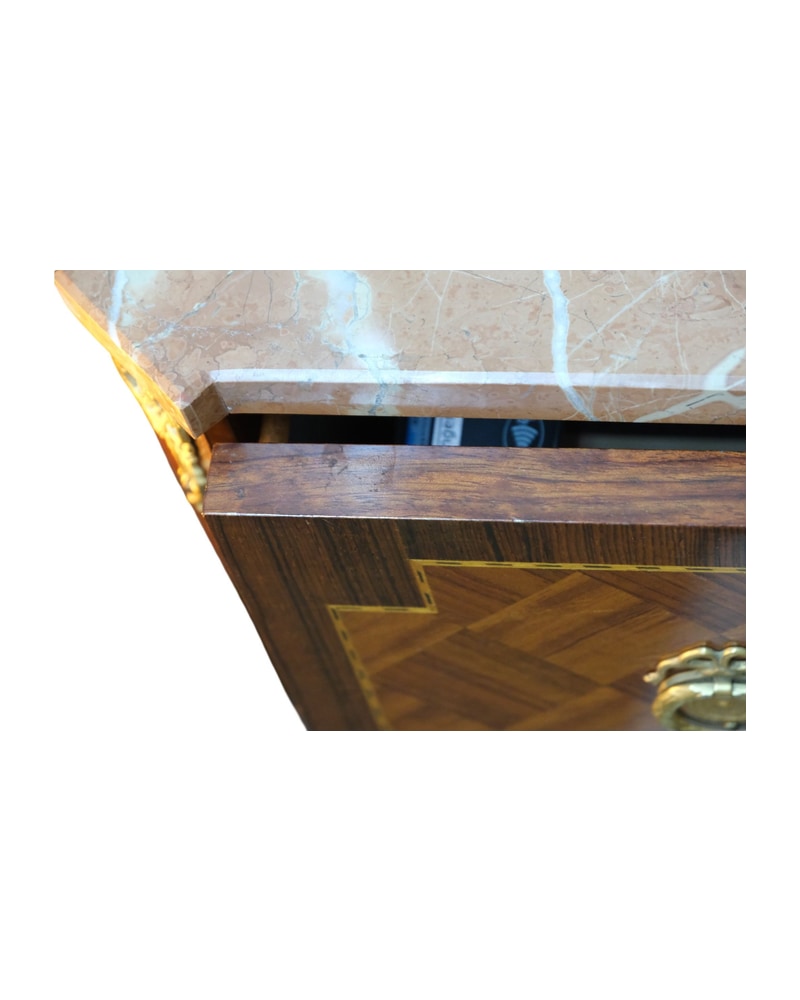 20th Century Chest of Drawers with Pink Marble Top - 7/9