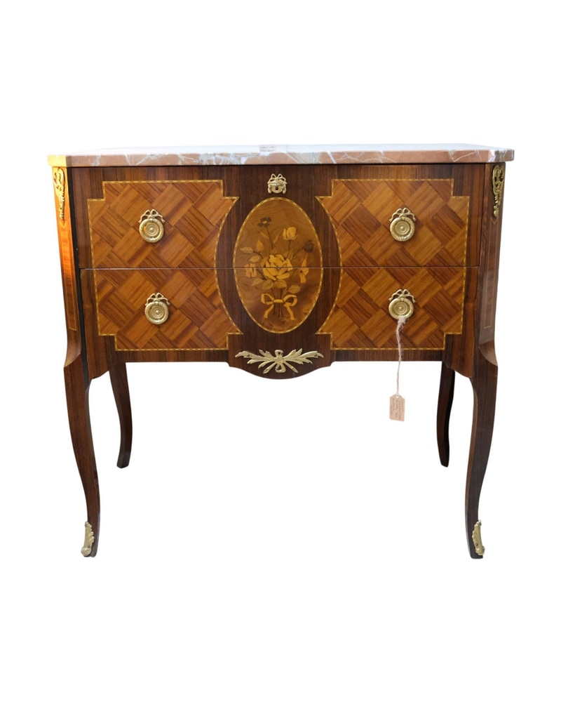 20th Century Chest of Drawers with Pink Marble Top