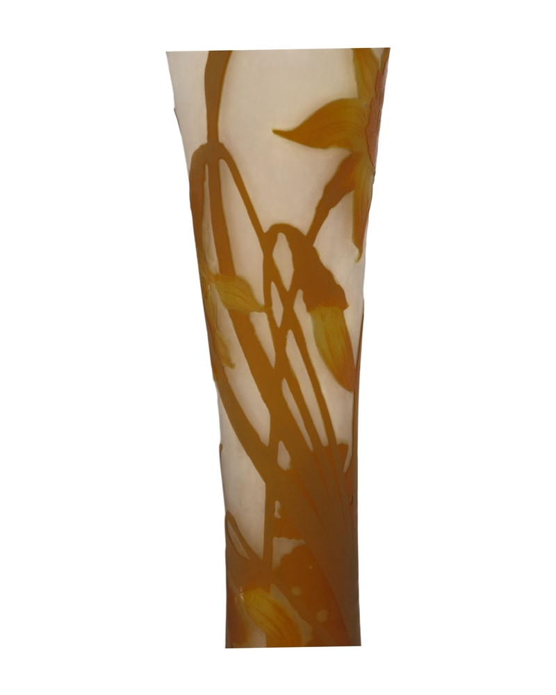 Yellow Glass Vase by Gallé