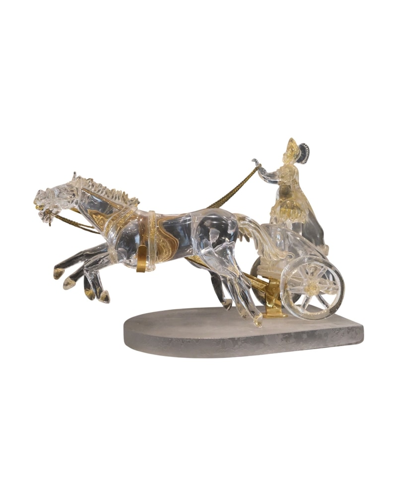 Murano Glass Imperial Carriage, Midcentury, Italian