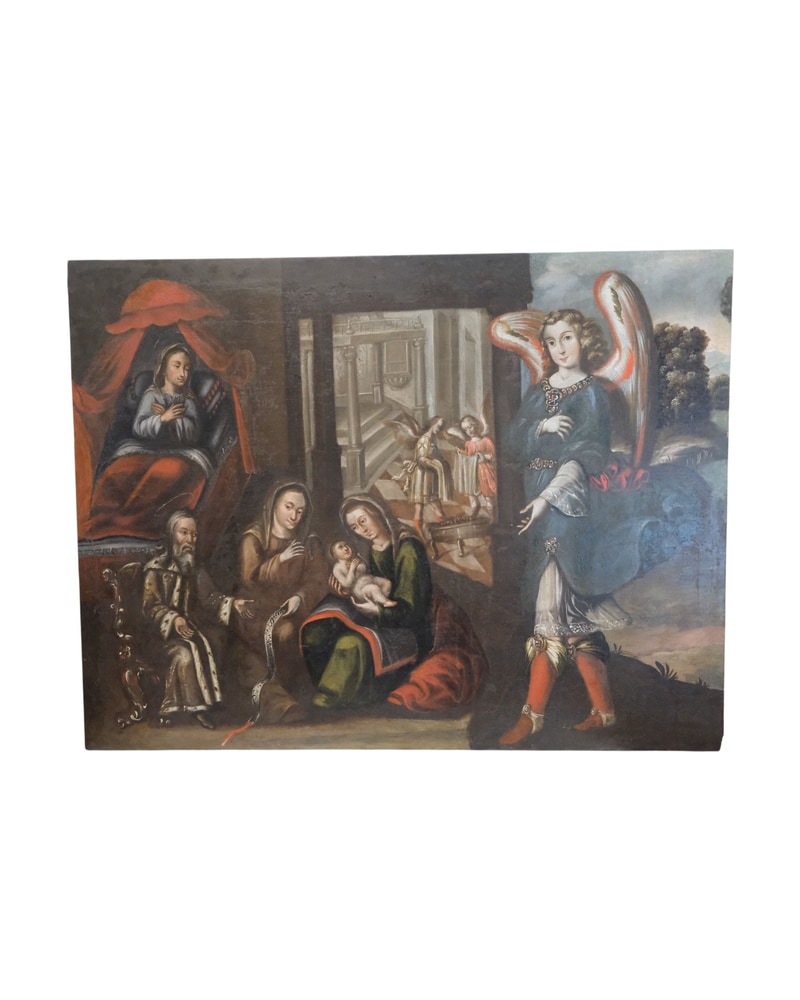 Natividad "Peruana", Óleo en Lienzo, Siglo XVIII-XIX